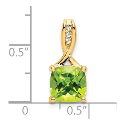 14K Yellow Gold Peridot & Diamond Slide Pendant – view 4