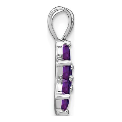 14K White Gold Amethyst Floral Pendant – view 2