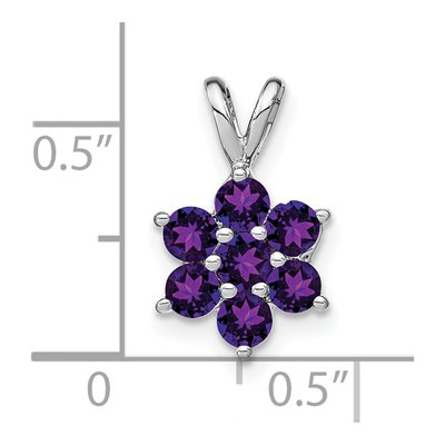 14K White Gold Amethyst Floral Pendant – view 3