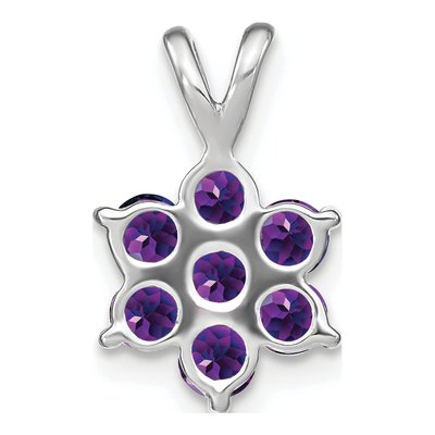 14K White Gold Amethyst Floral Pendant – view 4