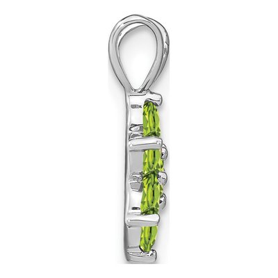 14K White Gold Peridot Floral Pendant – view 2
