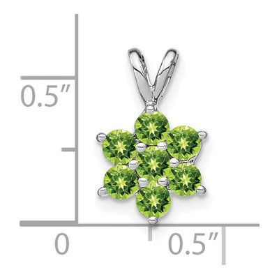 14K White Gold Peridot Floral Pendant – view 3