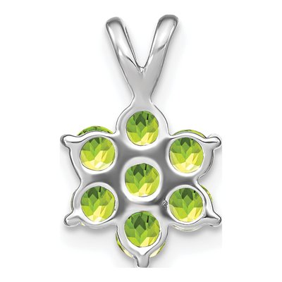 14K White Gold Peridot Floral Pendant – view 4