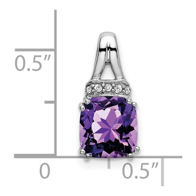 14K White Gold Amethyst & Diamond Slide Pendant – view 3
