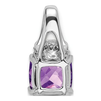 14K White Gold Amethyst & Diamond Slide Pendant – view 4