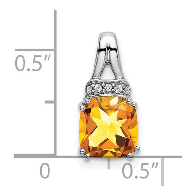 14K White Gold Citrine & Diamond Slide Pendant – view 3