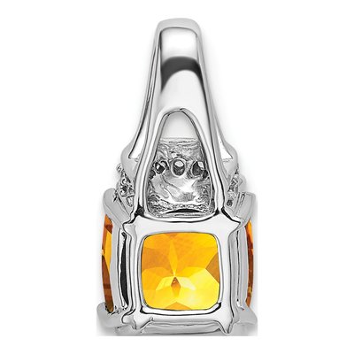 14K White Gold Citrine & Diamond Slide Pendant – view 4