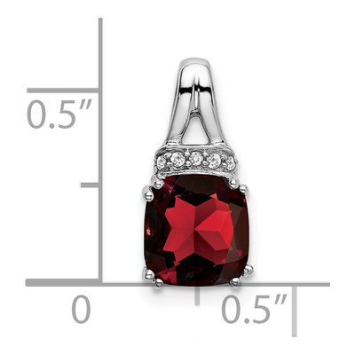 14K White Gold Garnet & Diamond Slide Pendant – view 3