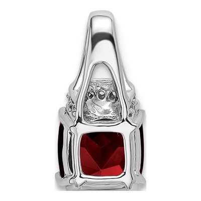 14K White Gold Garnet & Diamond Slide Pendant – view 4