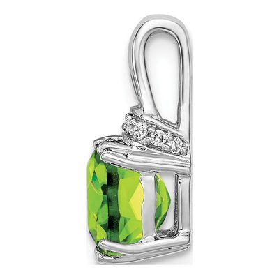14K White Gold Peridot & Diamond Slide Pendant – view 2