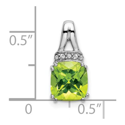 14K White Gold Peridot & Diamond Slide Pendant – view 3