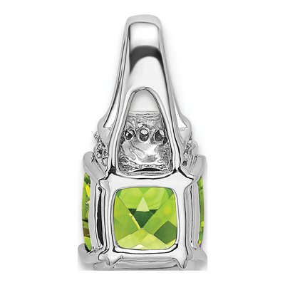 14K White Gold Peridot & Diamond Slide Pendant – view 4
