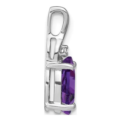 14K White Gold Amethyst & Diamond Slide Pendant – view 3