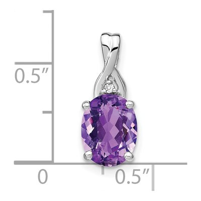 14K White Gold Amethyst & Diamond Slide Pendant – view 4