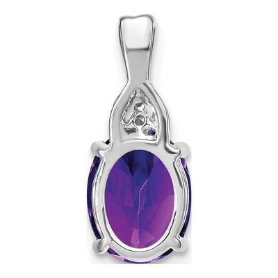14K White Gold Amethyst & Diamond Slide Pendant – view 5