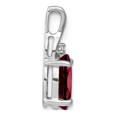 14K White Gold Garnet & Diamond Slide Pendant – view 3