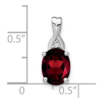 14K White Gold Garnet & Diamond Slide Pendant – view 4
