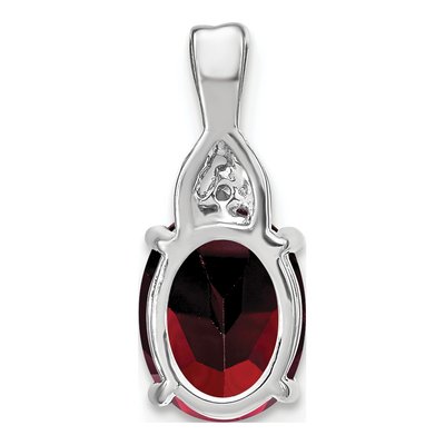 14K White Gold Garnet & Diamond Slide Pendant – view 5