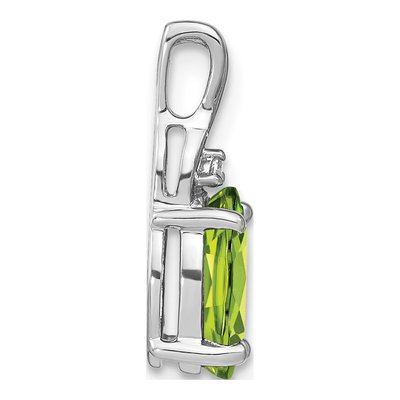 14K White Gold Peridot & Diamond Slide Pendant – view 2