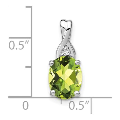 14K White Gold Peridot & Diamond Slide Pendant – view 3