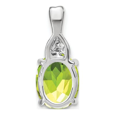 14K White Gold Peridot & Diamond Slide Pendant – view 4