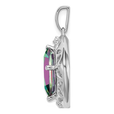 Sterling Silver Mystic Fire Topaz & Diamond Pendant – view 3