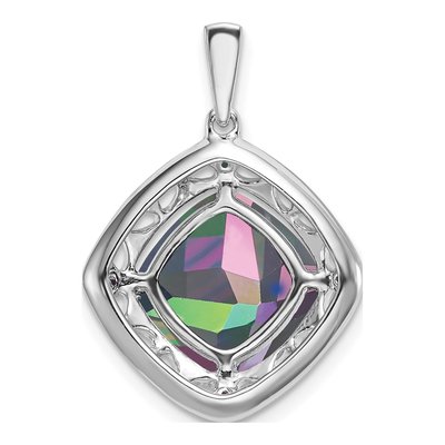 Sterling Silver Mystic Fire Topaz & Diamond Pendant – view 5