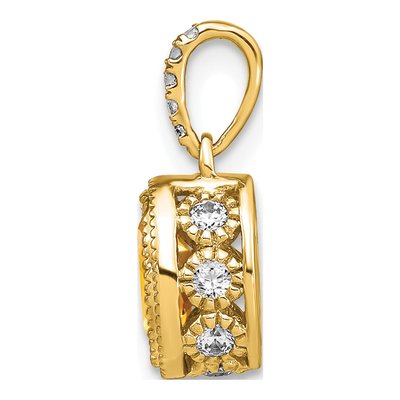 14K Yellow Gold 1/6 ct tw Citrine & Diamond Oval Pendant – view 2