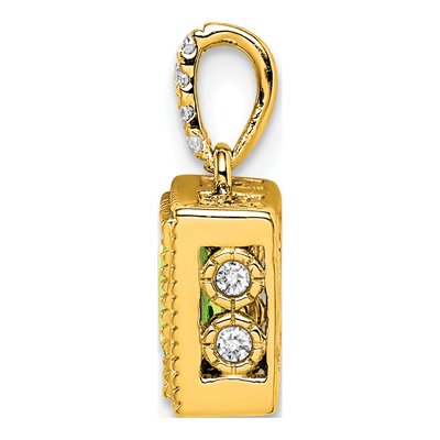 14K Yellow Gold 1/8 ct tw Citrine & Diamond Square Pendant – view 2
