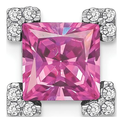 14K White Gold 1/10 ct tw Diamond Slide Pendant