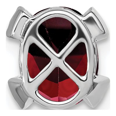 14K White Gold Garnet & Diamond Oval Slide Pendant – view 4