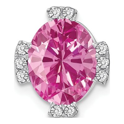 14K White Gold 1/8 ct tw Diamond Slide Pendant