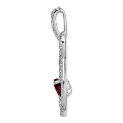 14K White Gold 0.4 ct tw Garnet & Diamond Dangle Slide Pendant – view 2