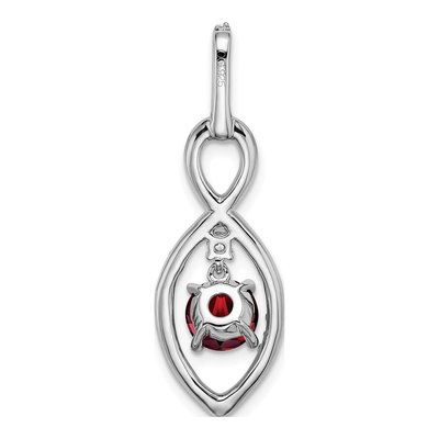 14K White Gold 0.4 ct tw Garnet & Diamond Dangle Slide Pendant – view 4