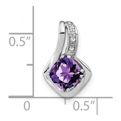 10K White Gold Amethyst & Diamond Slide Pendant – view 3