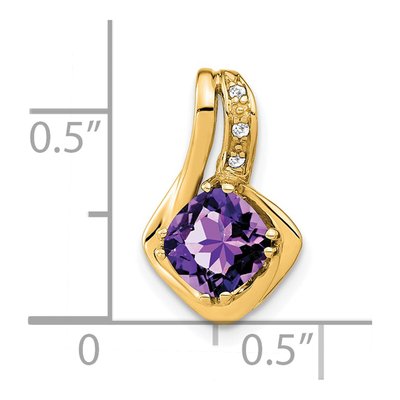 14K Yellow Gold Amethyst & Diamond Slide Pendant – view 2