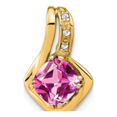 14K Yellow Gold Diamond Slide Pendant