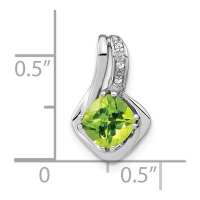 10K White Gold Peridot & Diamond Slide Pendant – view 3