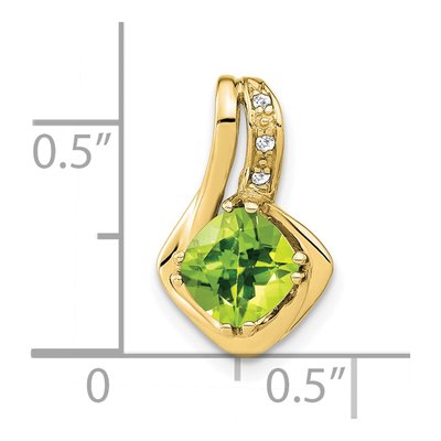 10K Yellow Gold Peridot & Diamond Slide Pendant – view 2