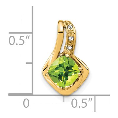14K Yellow Gold Peridot & Diamond Slide Pendant – view 2