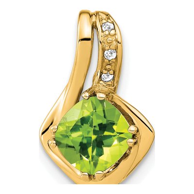 14K Yellow Gold Peridot & Diamond Slide Pendant