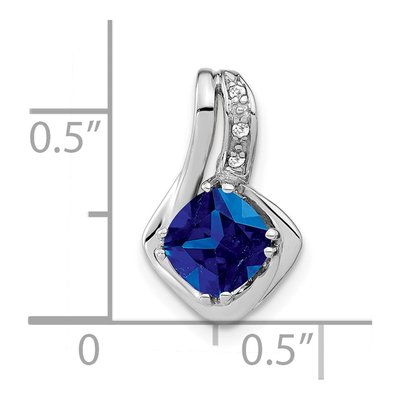 14K White Gold Lab-Created Sapphire & Diamond Slide Pendant – view 2