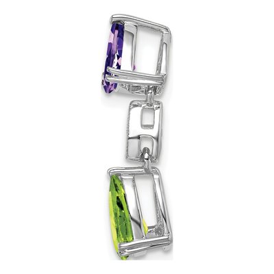 14K White Gold Peridot & Amethyst Slide Pendant – view 2