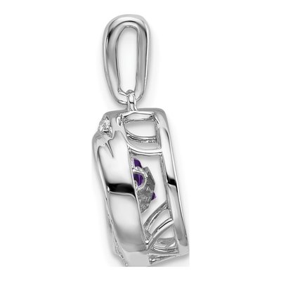 14K White Gold Amethyst & Diamond Moving Pendant – view 2