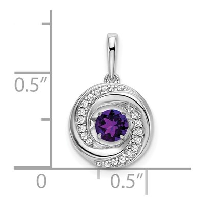 14K White Gold Amethyst & Diamond Moving Pendant – view 3