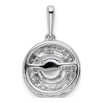 14K White Gold Amethyst & Diamond Moving Pendant – view 4