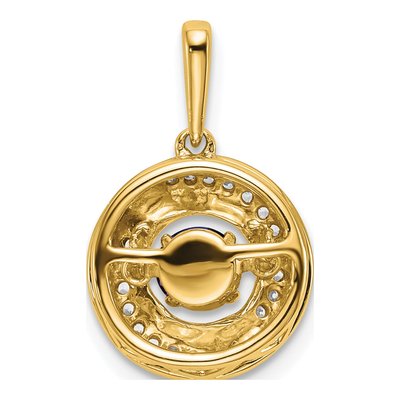 14K Yellow Gold 1/10 ct tw Amethyst & Diamond Moving Pendant – view 4