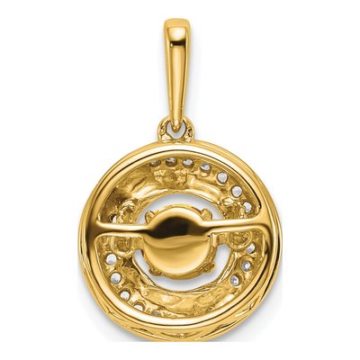 14K Yellow Gold 1/10 ct tw Citrine & Diamond Moving Pendant – view 4