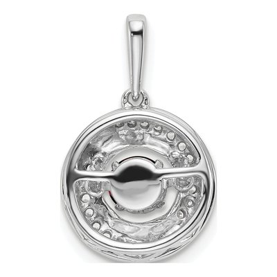 14K White Gold 1/10 ct tw Garnet & Diamond Moving Pendant – view 4