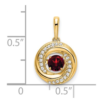 14K Yellow Gold Garnet & Diamond Moving Pendant – view 4